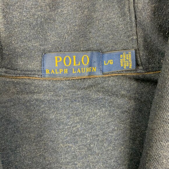 Ralph Lauren Polo Mens Sweater Large Navy Blue Shawl Neck Cardigan Long Sleeve - Picture 2 of 7